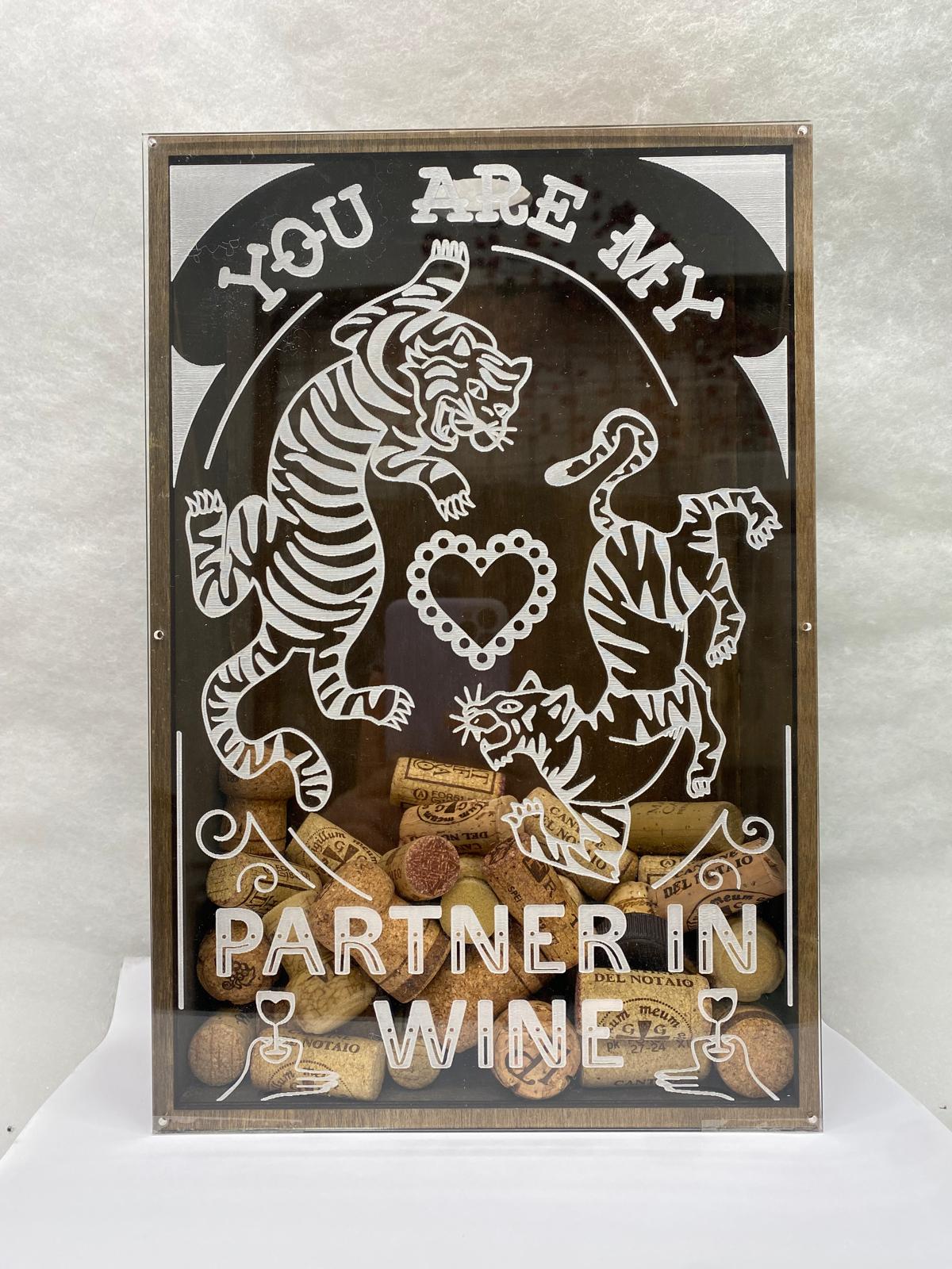 Box Salvatappi in Legno e Plexiglass - "You Are My Partner in Wine"