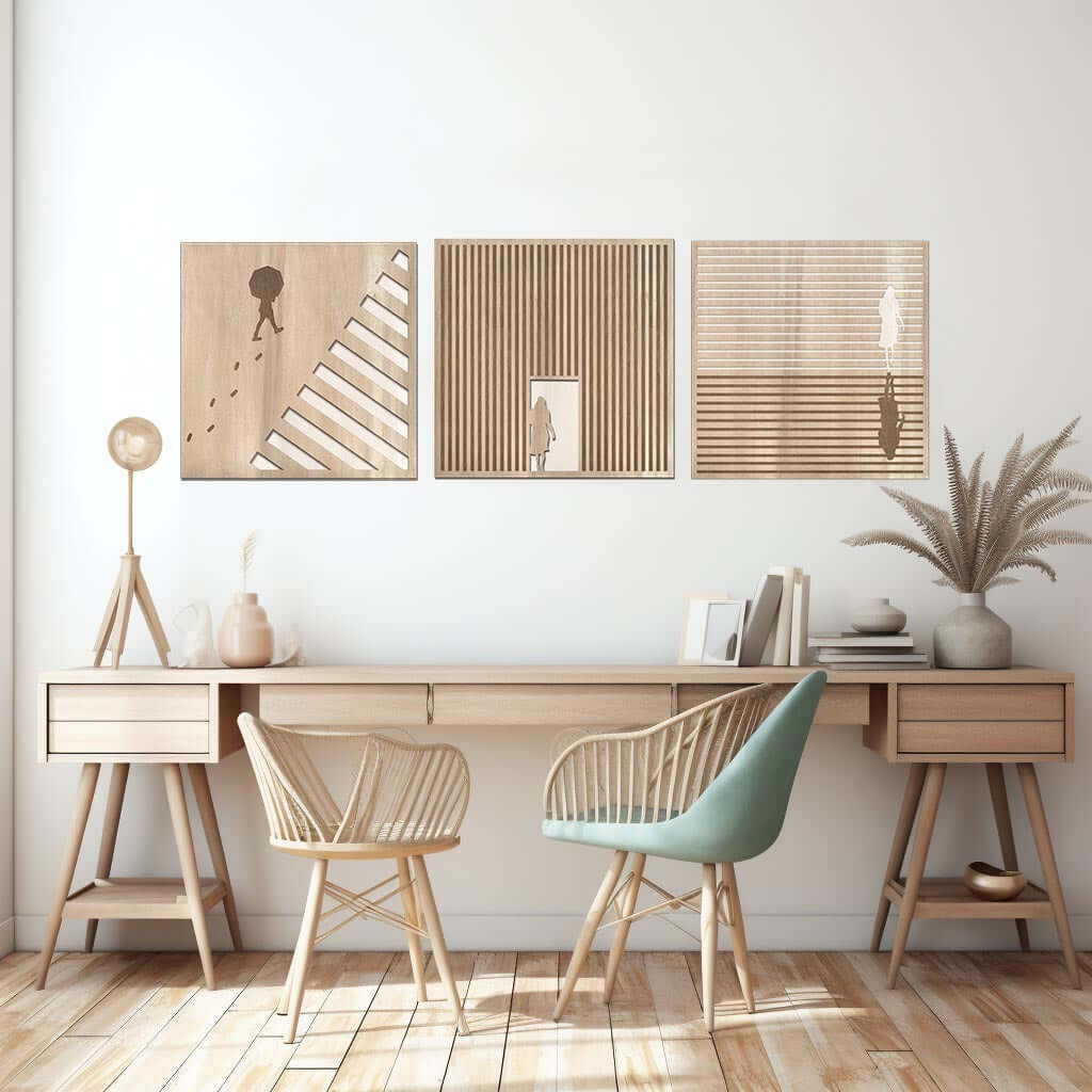 Divenire - Trittico quadri in legno