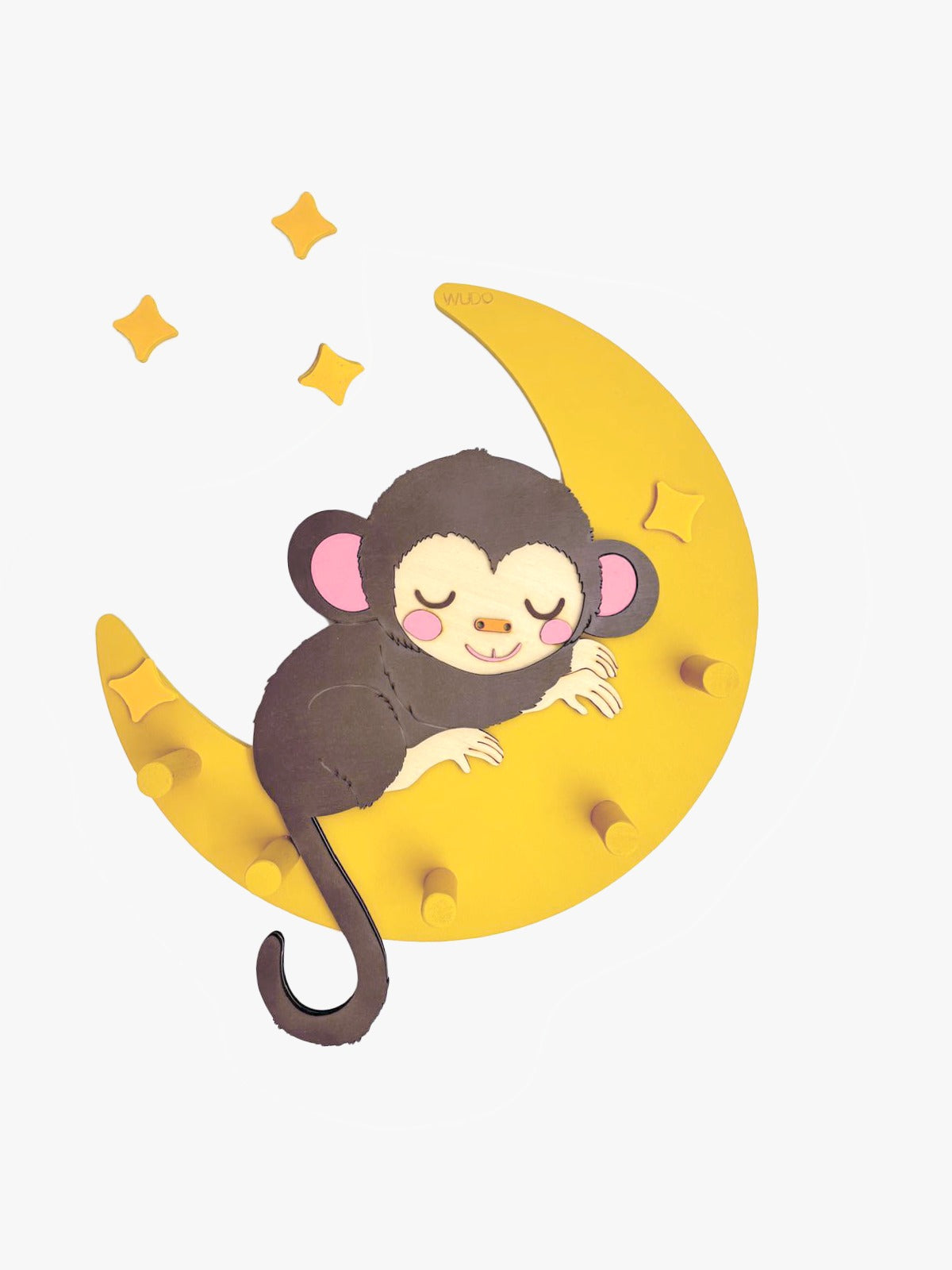 Appendiabiti in legno Tula – scimmia sulla luna | Sogni d’Oro