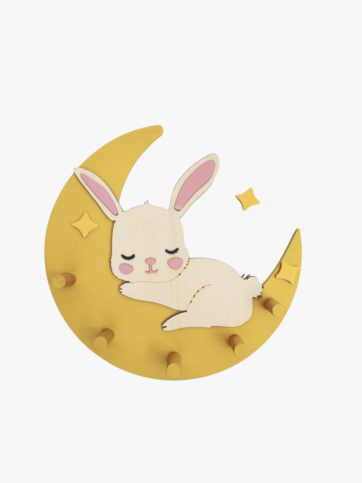 Appendiabiti in legno Lillo – coniglio sulla Luna | Sogni d’Oro
