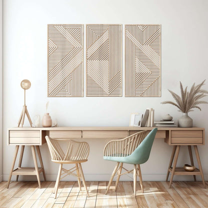 Astrazione - Trittico quadri in legno