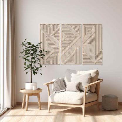 Astrazione - Trittico quadri in legno