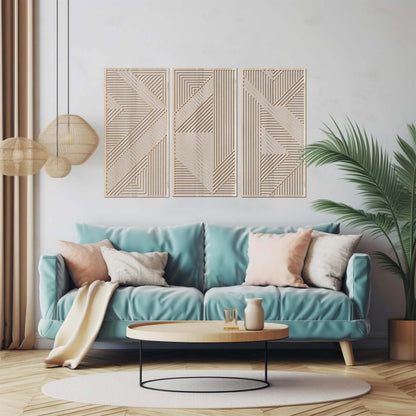 Astrazione - Trittico quadri in legno