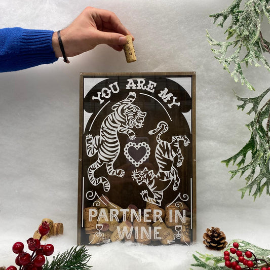 Box Salvatappi in Legno e Plexiglass - "You Are My Partner in Wine"