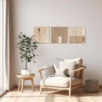 Divenire - Trittico quadri in legno