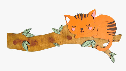 Appendiabiti in legno Fiffi – Gatto sul ramo | Tra le Fronde