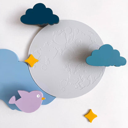 Appendiabiti in legno NUVOLA DI LUNA | Cielo di Sogni