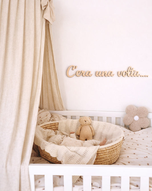 Scritta decorativa in legno C'era una volta idea regalo nascita cameretta