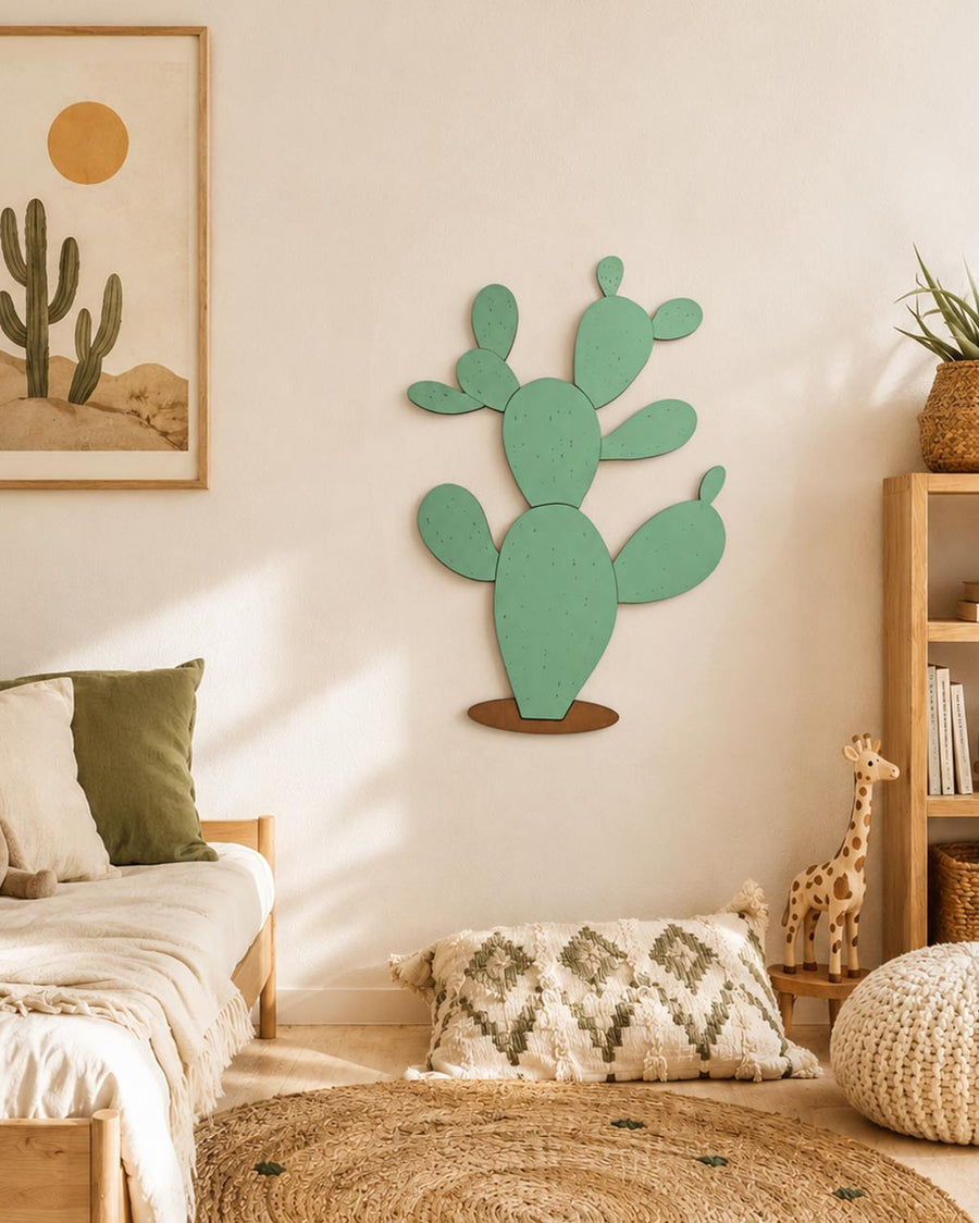 Fico Selvatico decorazione da parete in legno verde — cameretta boho Wudo