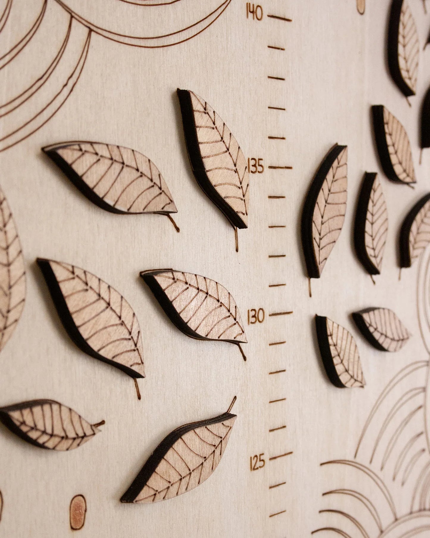 Metro crescita Lello Alberello personalizzato con nome in legno cameretta bambini — Wudo