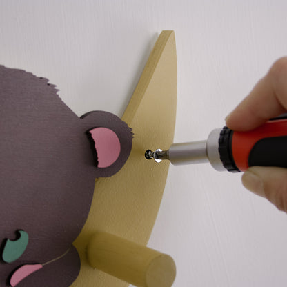 Appendiabiti in legno Mielo – Orso sulla Luna | Sogni d’Oro