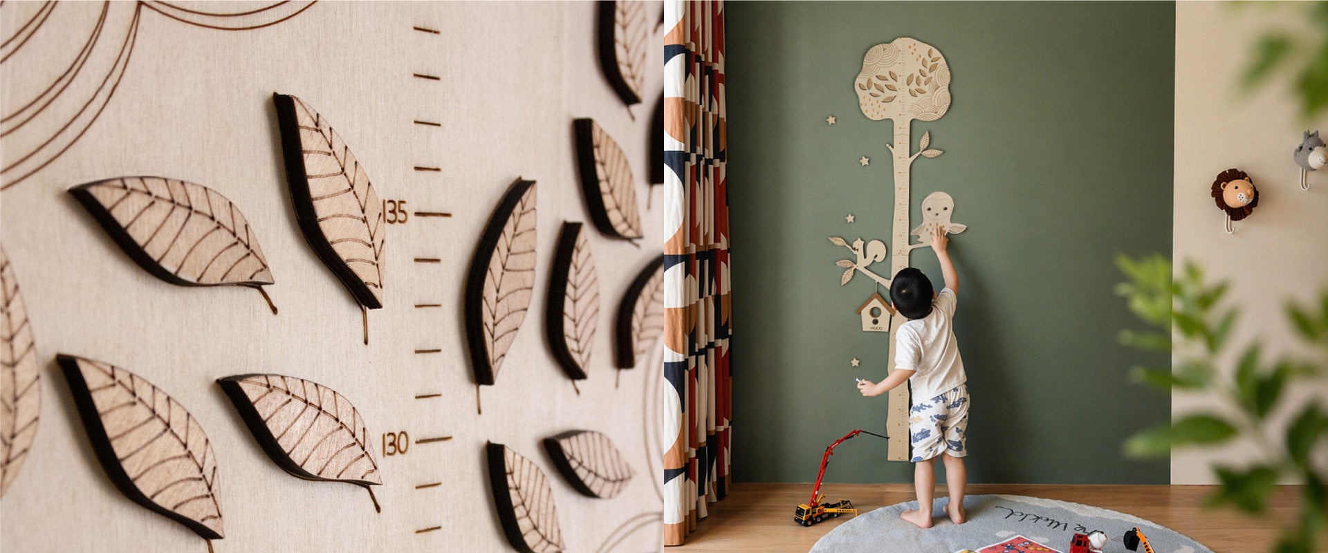Metro crescita in legno naturale per bambini — Wudo Design